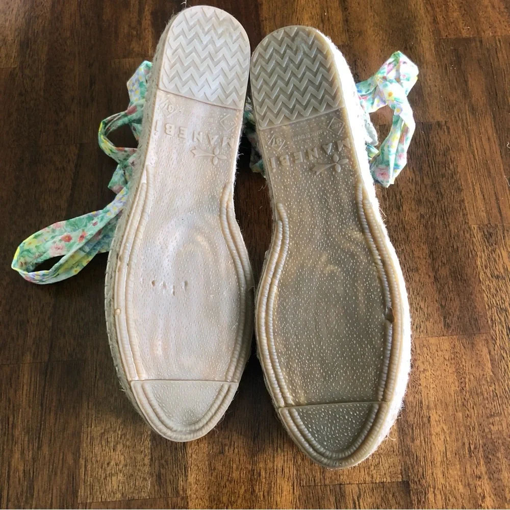 NIB $175 LoveShackFancy x Manabi Valencia Espadrilles in Rainbow Skies - size 37